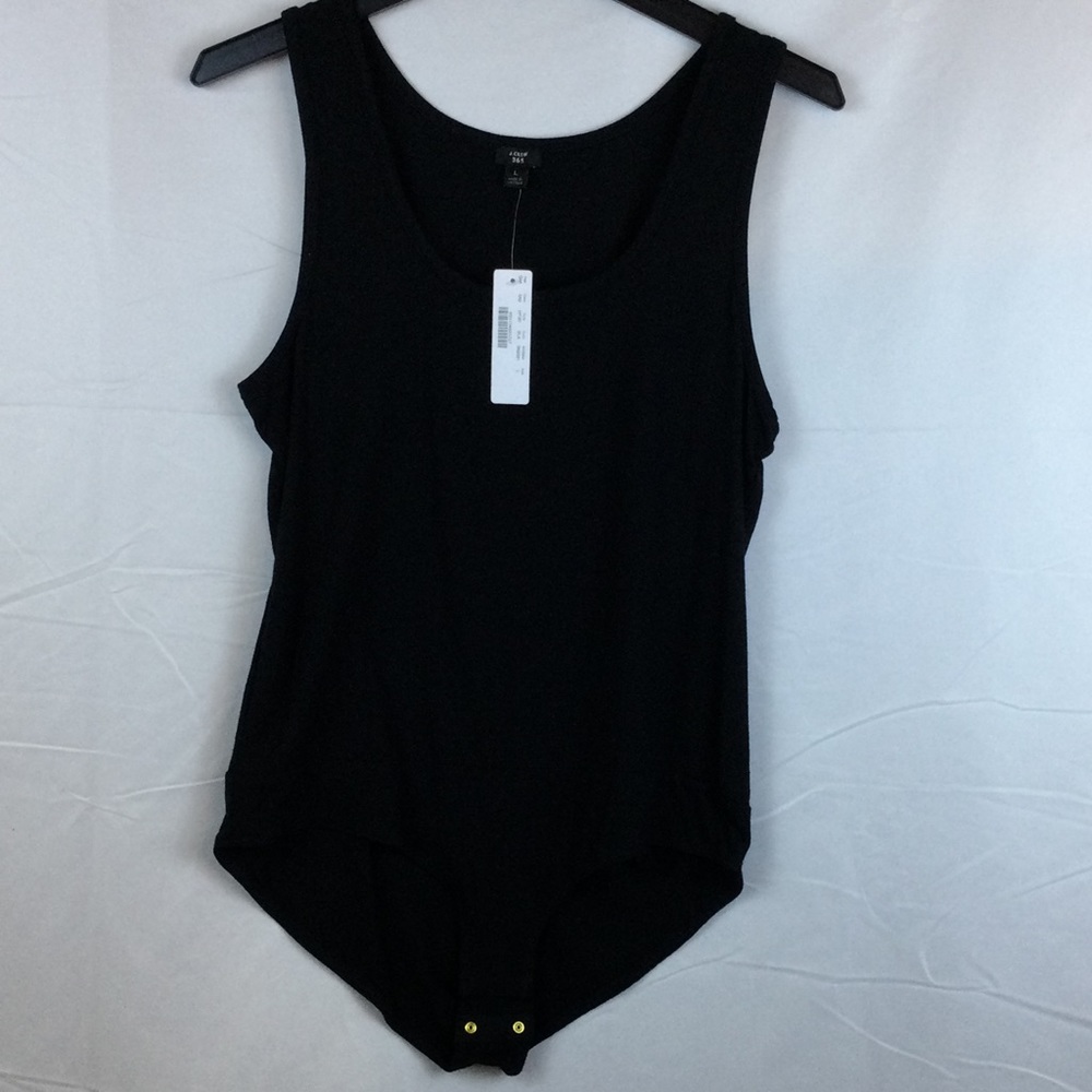 NWT J. Crew Sleeveless Bodysuit Black Size Large